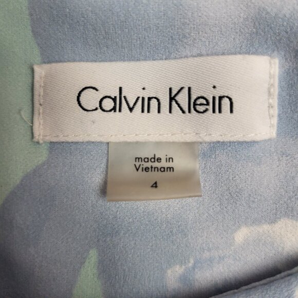 Calvin Klein ~ Sz 4 ~ Serena Aqua Dress with Bell Sleeves ~ Excellent Condition - Picture 10 of 10
